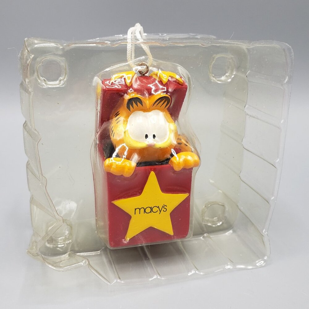Garfield Christmas Lot Vintage 1981 Stocking Hanger Bell NEW 2003 Macys Ornament - Picture 10 of 16